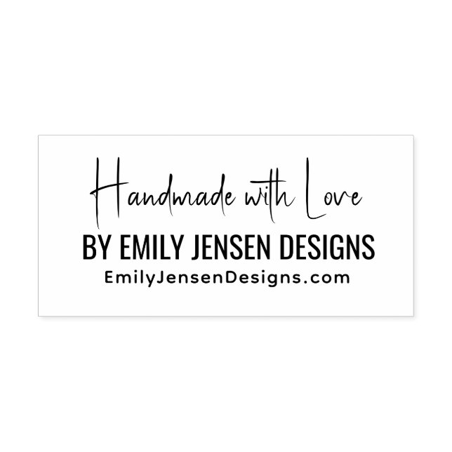 Handmade With Love #6 Business Name Website URL Self-inking Stamp (Design)