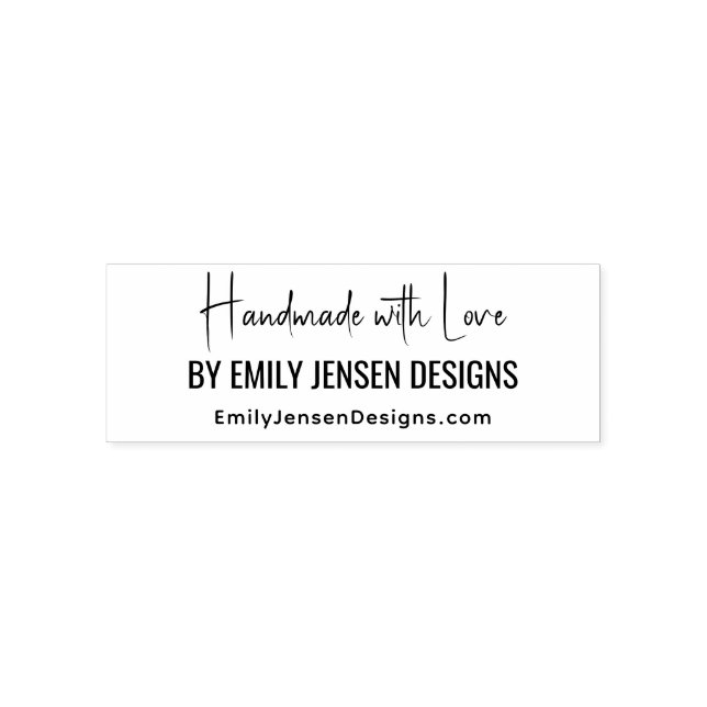 Handmade With Love #6 Business Name Website URL Self-inking Stamp (Design)