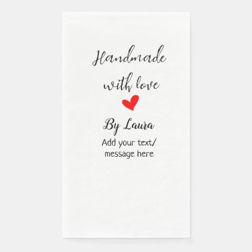 Handmade with love add name business message here paper guest towels