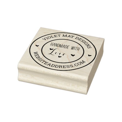 Handmade with Love _ Add your name and website Rubber Stamp