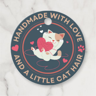 Handmade with love and cat hair - gift tag