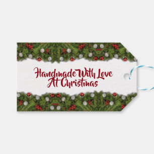 Handmade With Love At Christmas Tag