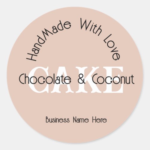 Handmade With Love Baking Handmade Business Classic Round Sticker