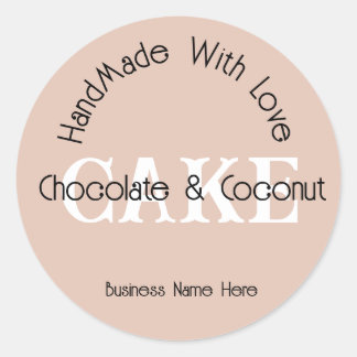 Handmade With Love Baking Handmade Business Classic Round Sticker
