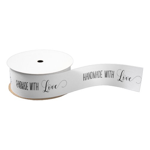 Handmade with Love Black and White Grosgrain Ribbon