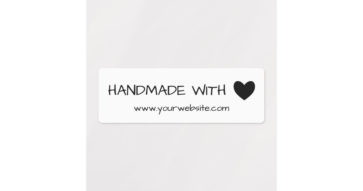 Handmade with Love - Black Heart Labels | Zazzle.com