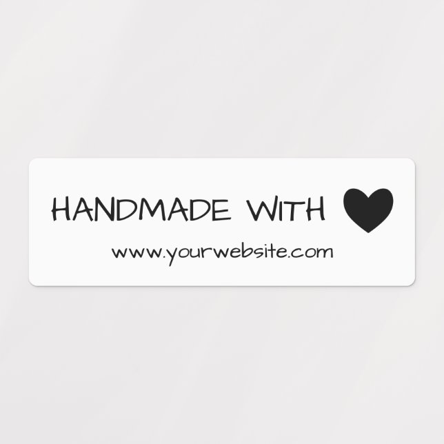 Handmade with Love - Black Heart Labels (Design 1)