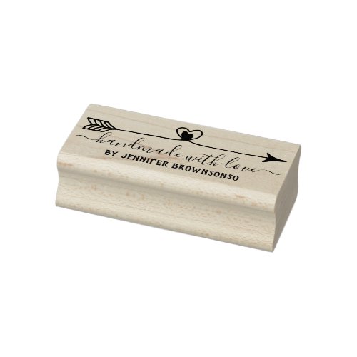Handmade with love business arrow rubber stamp