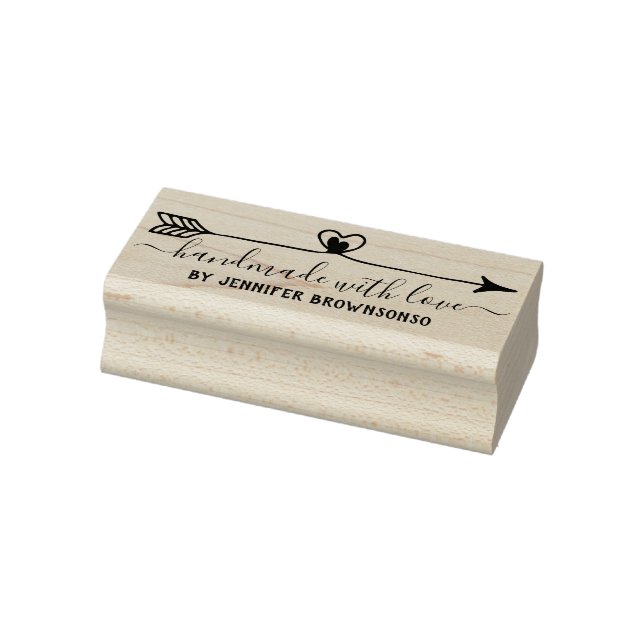 Handmade with love business arrow rubber stamp (Stamp)