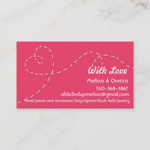 Handmade with love business card template