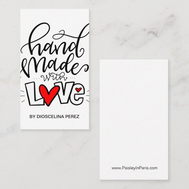 HANDMADE WITH LOVE, BUSINESS CARD (Front/Back)