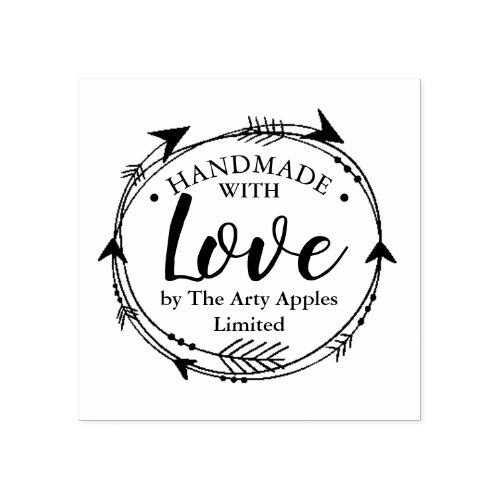 handmade with love business envelope rubber stamp