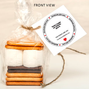 Handmade with Love Business Insert - Red Heart Favor Tags