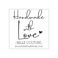 Handmade With Love Personalized Rubber Stamp, Zazzle