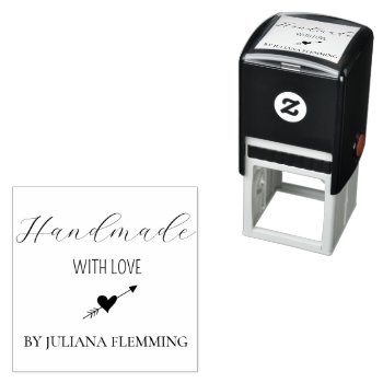 Handmade With Love Business Personalized Self-inking Stamp by allpetscherished at Zazzle