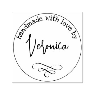 Handmade With Love By First Name Custom Self-inking Stamp