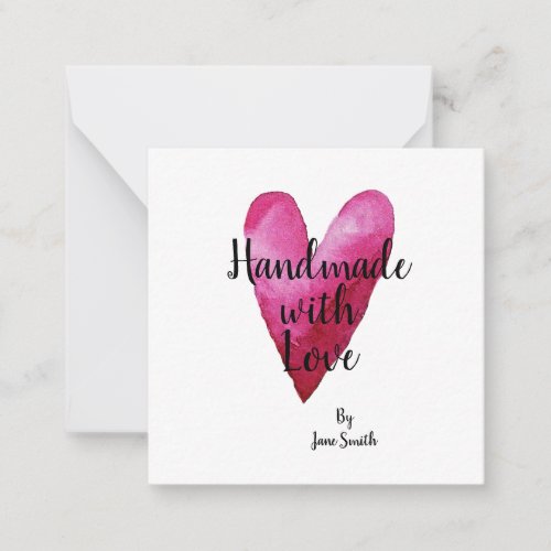 Handmade with Love By Gift Tags Note Card