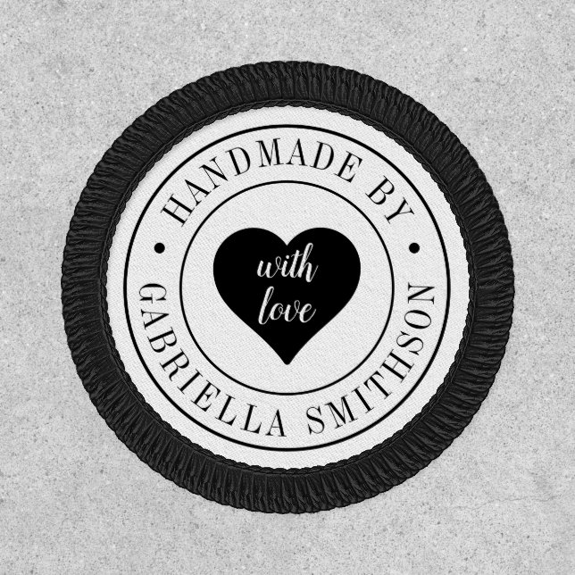Handmade with Love by Name Low Minimum Quantity Patch (Front)