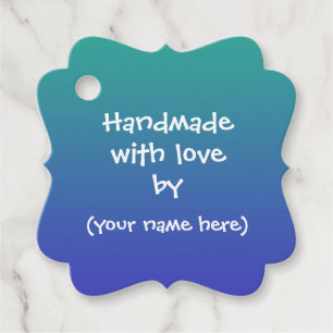 "Handmade With Love By" Personalized Tags