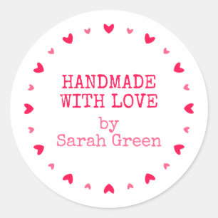 Handmade with love classic round sticker
