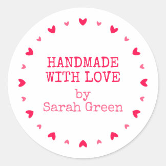 Handmade with love classic round sticker