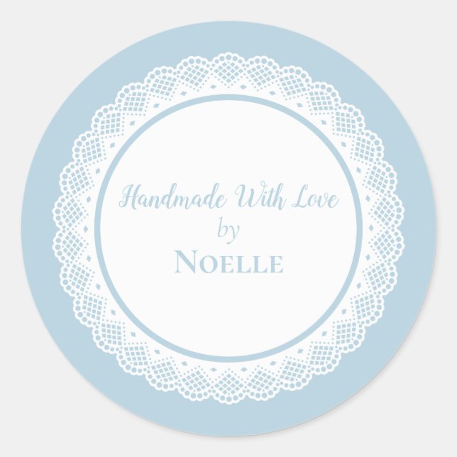 Handmade With Love Classic Round Sticker (Front)