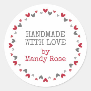 Handmade with love classic round sticker