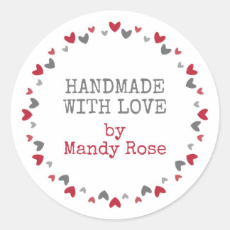 Handmade with love classic round sticker