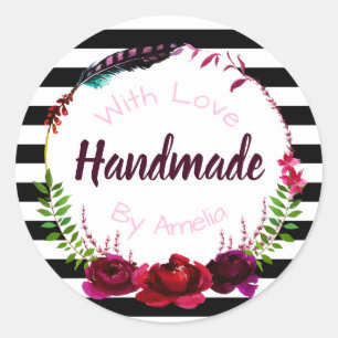 Handmade With Love Classic Round Sticker
