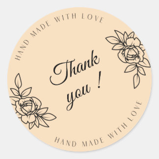 Handmade with love classic round sticker