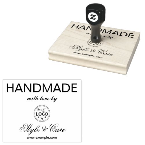 Handmade With Love Classic Script Rubber Stamp Art