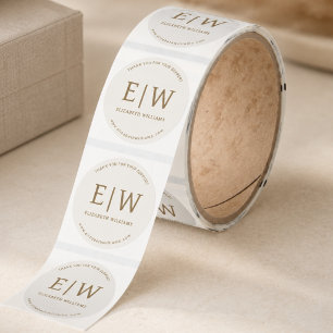 Handmade with Love Company Gold Neutral Branded Classic Round Sticker
