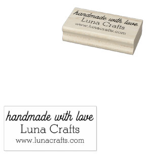 Handmade with Love Company Name & Website Rubber Stamp