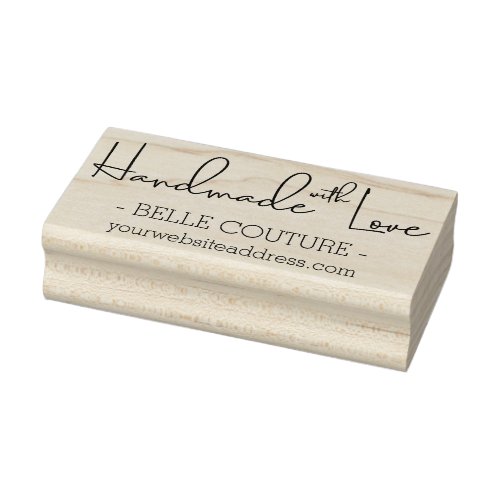 Handmade with Love Company Name  Website Rubber Stamp