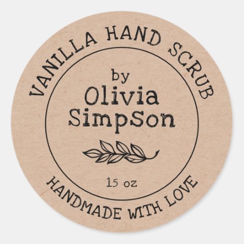 Handmade with Love Cosmetics Product Label