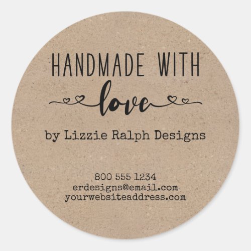 Handmade with Love Country Kraft Look Labels