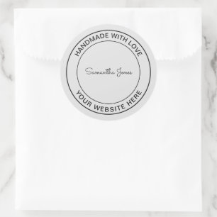 Handmade with Love Craft DIY Cool Hipster Business Classic Round Sticker