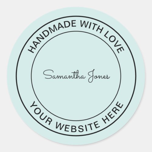 Handmade with Love Craft DIY Cool Hipster Business Classic Round Sticker