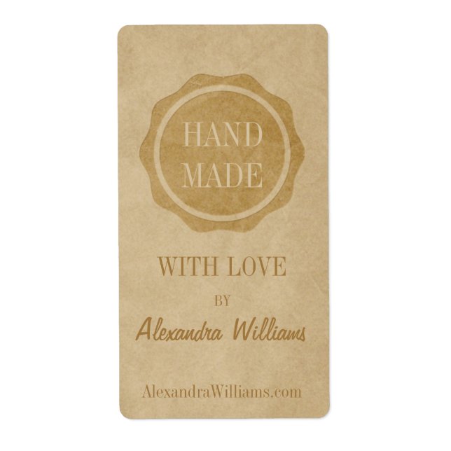 Handmade with love craft labels Crafty (Front)