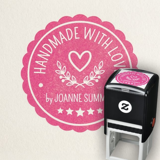 Handmade With Love - Craft Seller Maker's Mark -  Self-inking Stamp (Creator Uploaded)