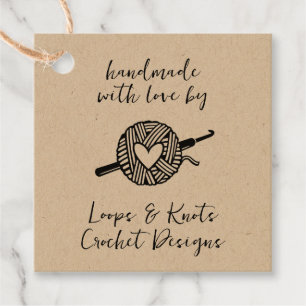 Handmade With Love Crochet Favor Tags