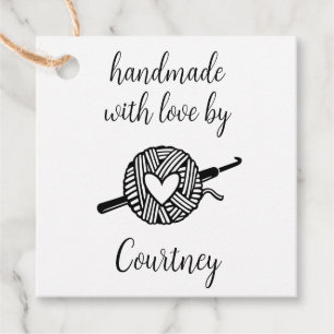 Handmade With Love Crochet Favor Tags