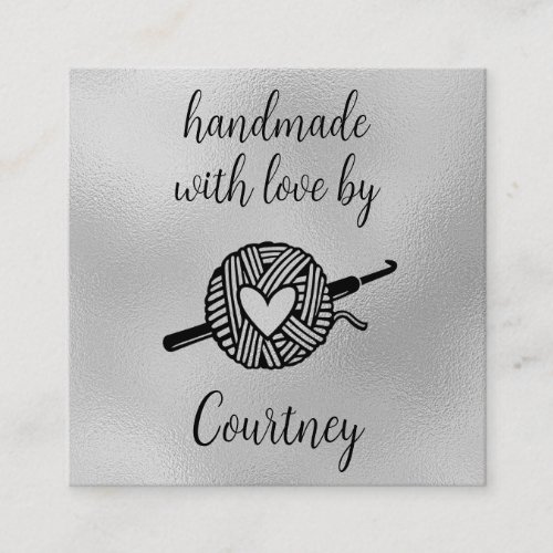 Handmade With Love Crochet Square Business Card