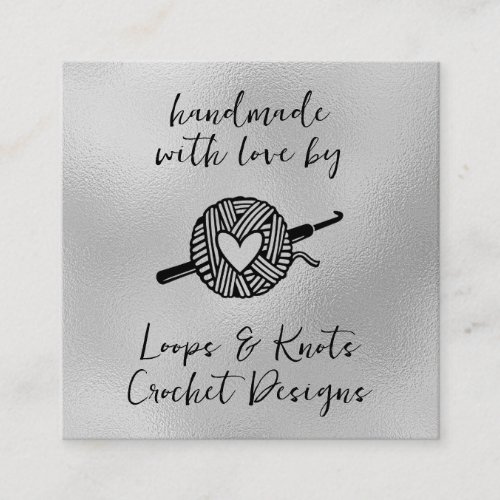 Handmade With Love Crochet Square Square Business Card
