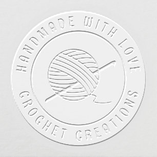 Handmade With Love Crochet Yarn Business Name Embosser