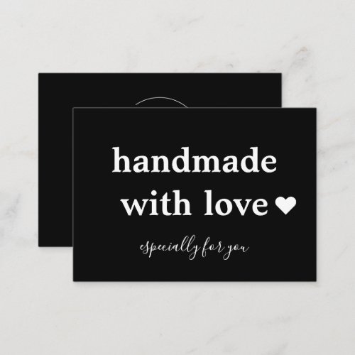 Handmade With Love  Custom Logo Black Business Card