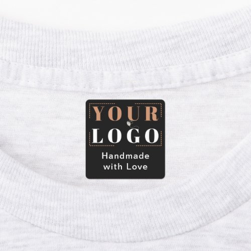 Handmade with Love Custom Logo Black Clothing Labels