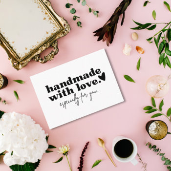 Handmade With Love | Custom Logo Black & White  Business Card by thesmallbusinessshop at Zazzle