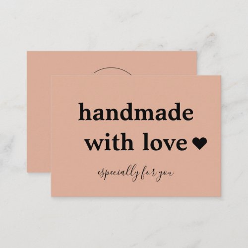 Handmade With Love  Custom Logo Pink Business Card