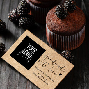 Handmade with Love Custom Logo Small Business Self-inking Stamp